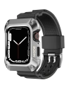 Pasek + etui Kingxbar CYF134 2w1 Apple Watch 4/5/6/7/8/9/SE 44/45mm argintii