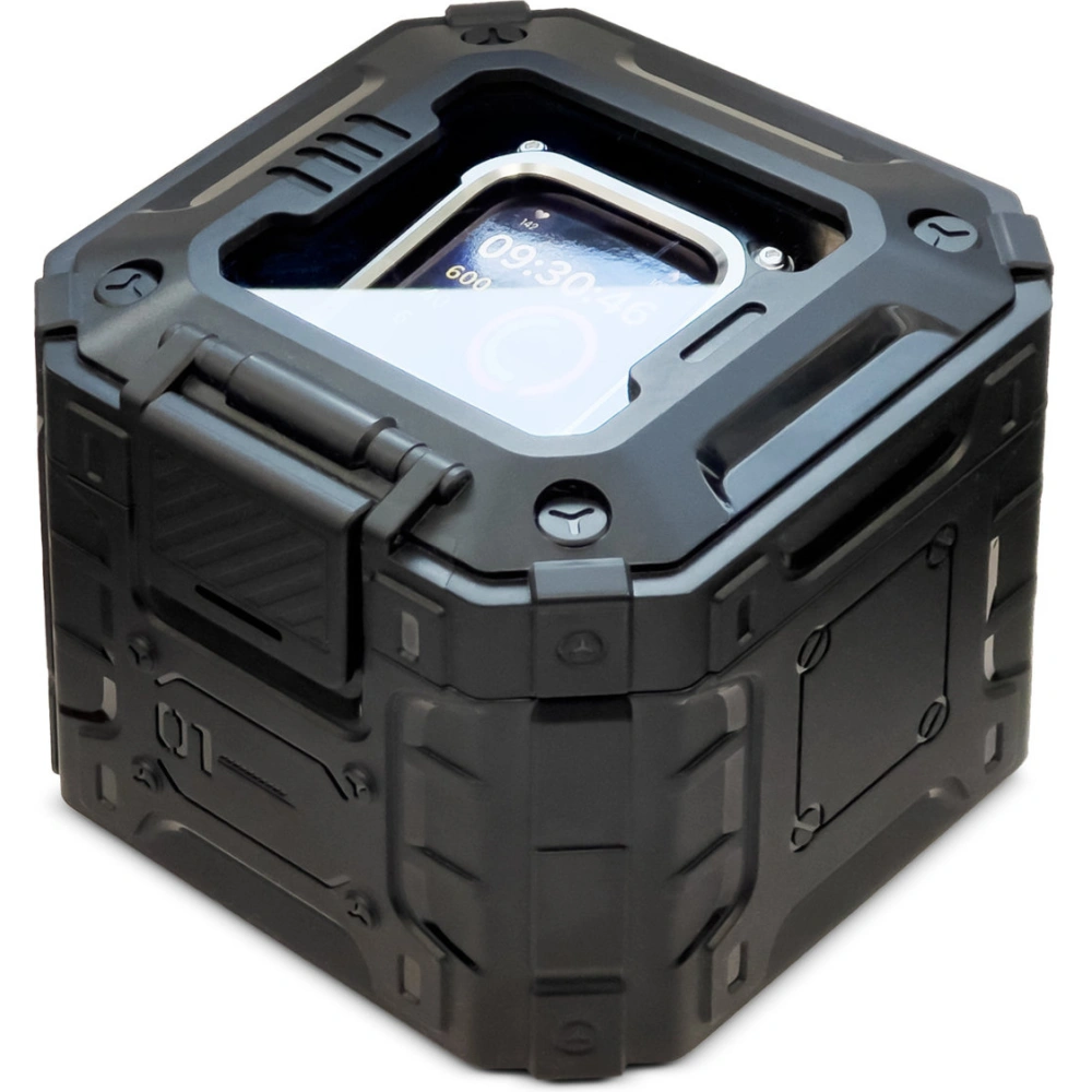 Pasek + etui Kingxbar CYF134 2w1 Apple Watch 4/5/6/7/8/9/SE 44/45mm srebrne