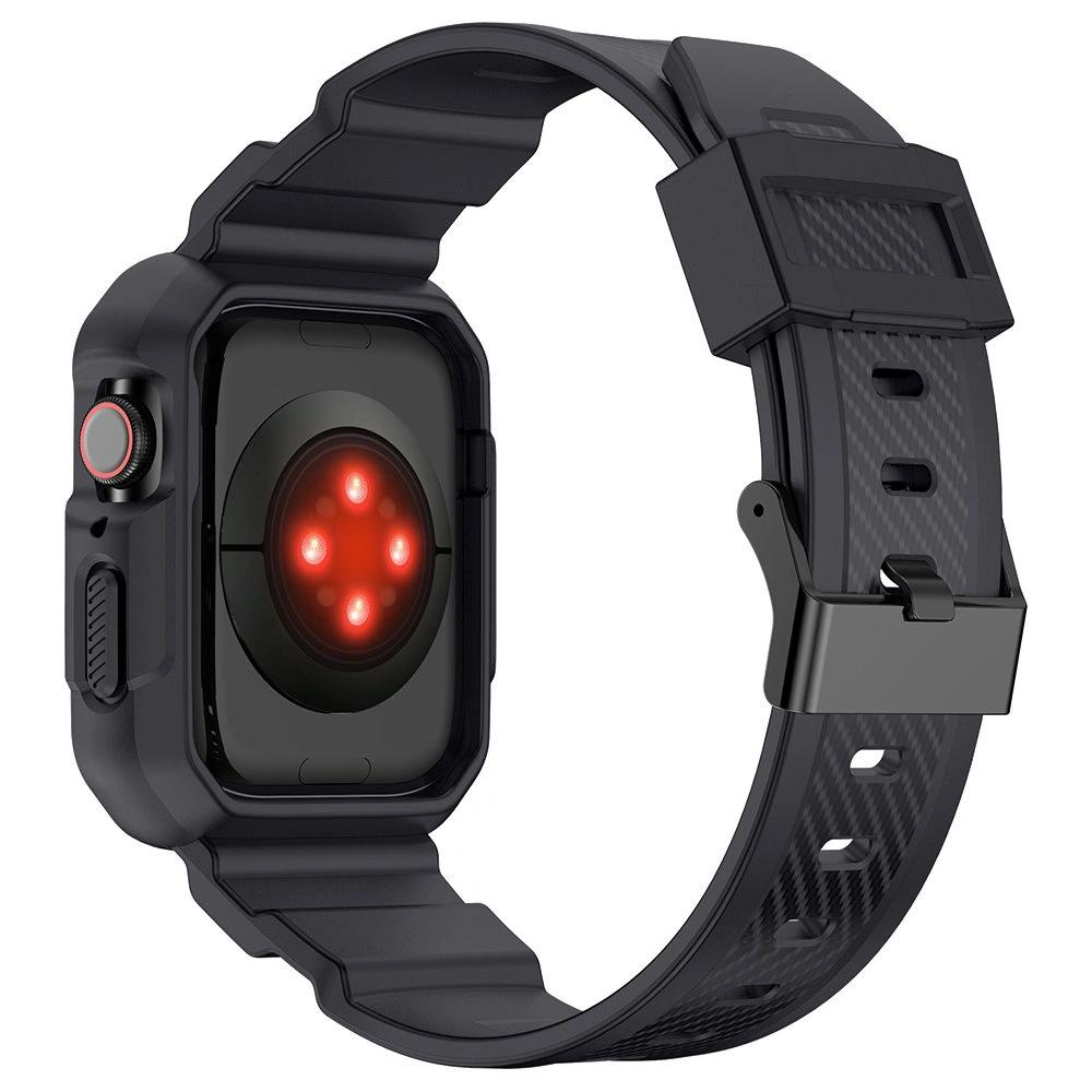 Pasek + etui Kingxbar CYF537 2w1 Apple Watch 4/5/6/7/SE/8/9 44/45mm szare