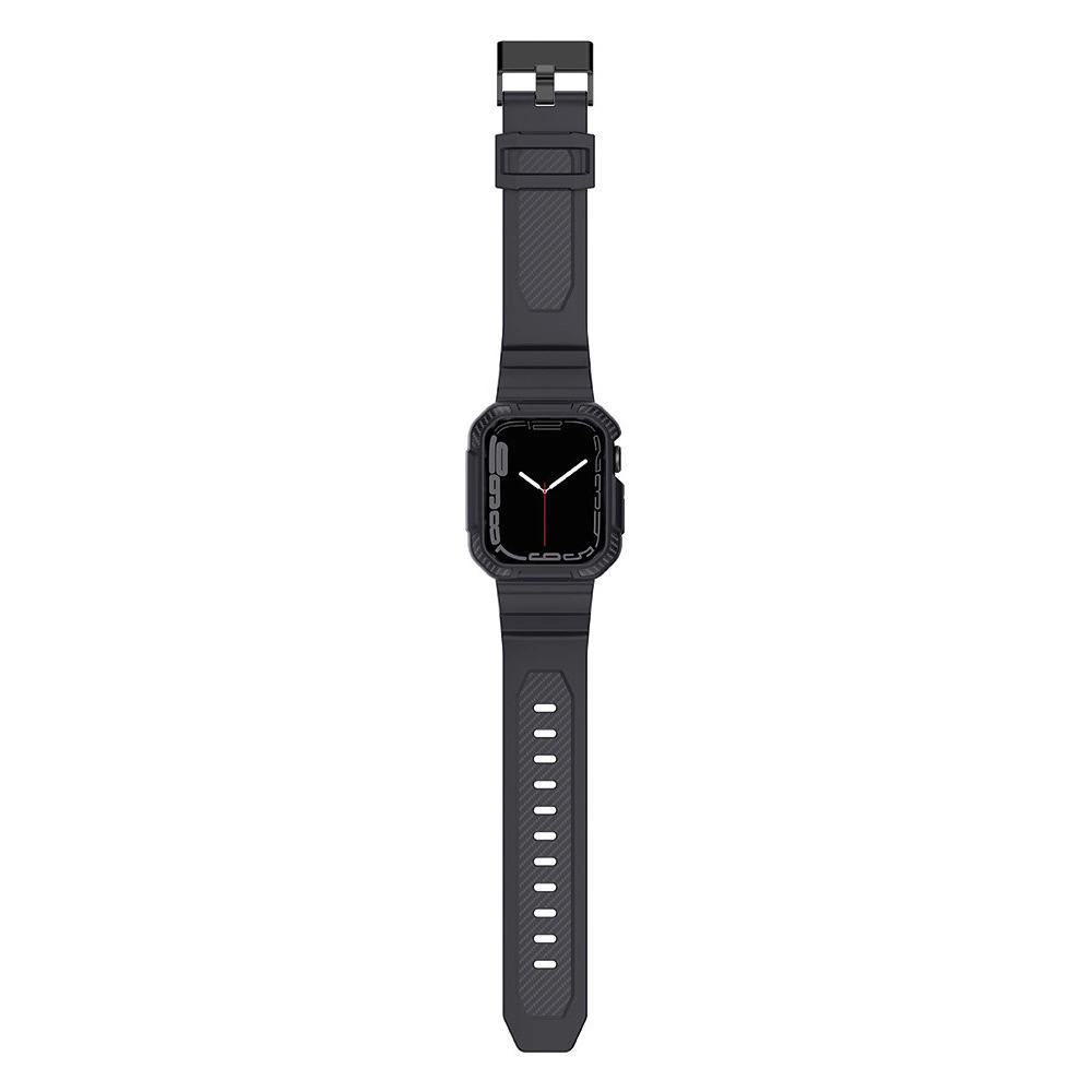 Pasek + etui Kingxbar CYF537 2w1 Apple Watch 4/5/6/7/SE/8/9 44/45mm szare