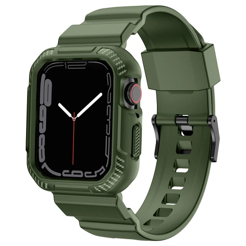 Kup Pásek + etui Kingxbar CYF537 2w1 Apple Watch 4/5/6/7/SE/8/9 44/45mm zelené - KGX658 - {ean13} - Sklep Home Screen