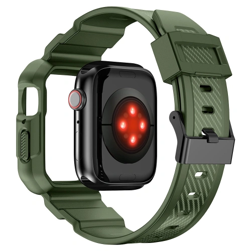 Kup Pásek + etui Kingxbar CYF537 2w1 Apple Watch 4/5/6/7/SE/8/9 44/45mm zelené - KGX658 - {ean13} - Sklep Home Screen