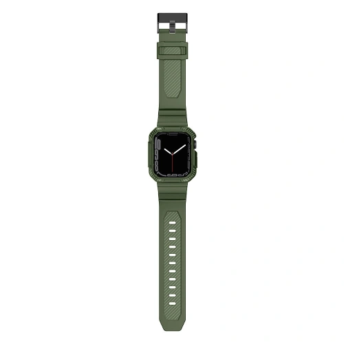 Kup Pásek + etui Kingxbar CYF537 2w1 Apple Watch 4/5/6/7/SE/8/9 44/45mm zelené - KGX658 - {ean13} - Sklep Home Screen