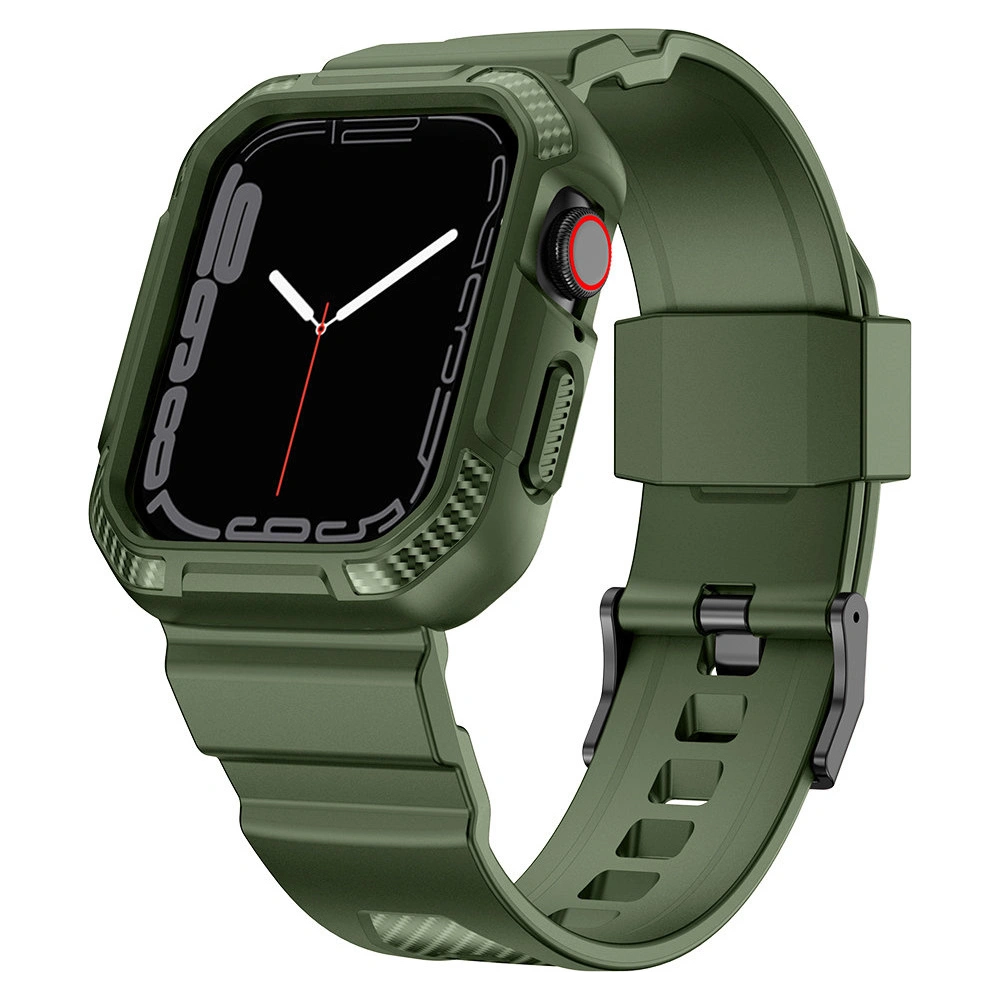 Pasek + etui Kingxbar CYF106 2w1 Apple Watch 4/5/6/7/SE/8/9 40/41mm zielone