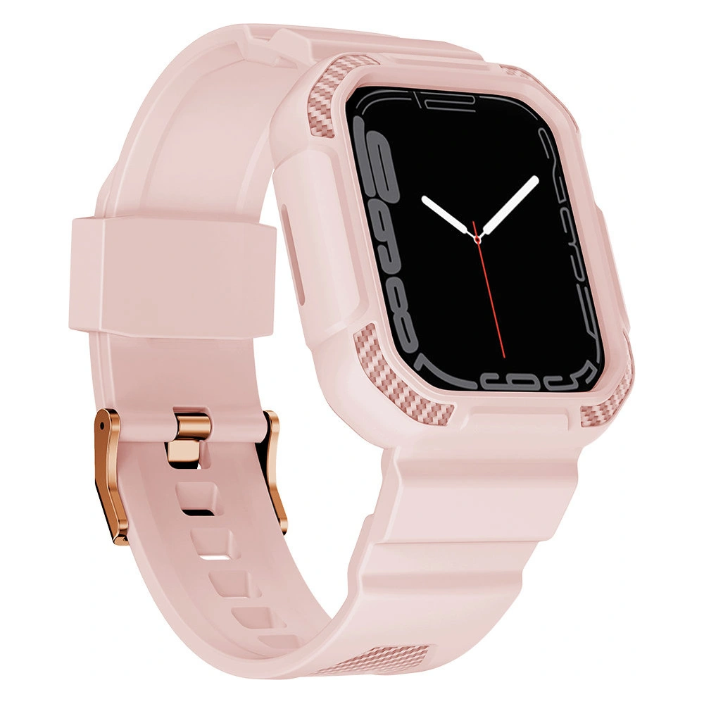 Pasek + etui Kingxbar CYF106 2w1 Apple Watch 4/5/6/7/SE/8/9 40/41mm różowe