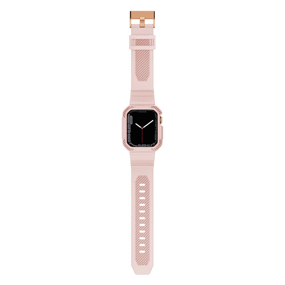 Pasek + etui Kingxbar CYF106 2w1 Apple Watch 4/5/6/7/SE/8/9 40/41mm różowe