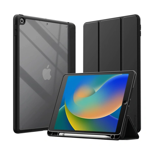 Kup Etui Crong PrimeFolio Apple iPad 10.2 2019/2020/2021 (7., 8. i 9. generacji) + Pencil holder (czarny/przezroczysty) - CRG593 - {ean13} - Sklep Home Screen