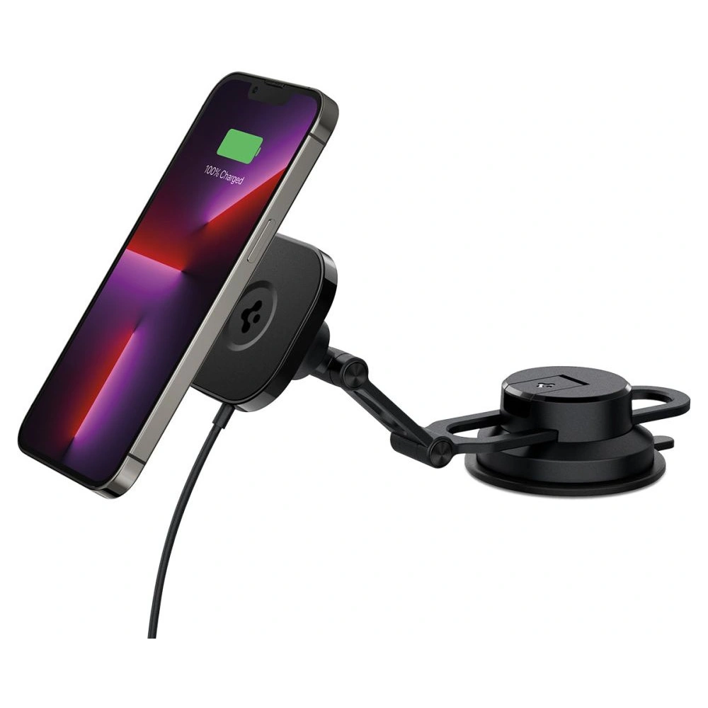 Uchwyt samochodowy z ładowarką bezprzewodową Spigen OneTap Pro 3 Black Dash Magnetic Car Mount (MagFit) Black