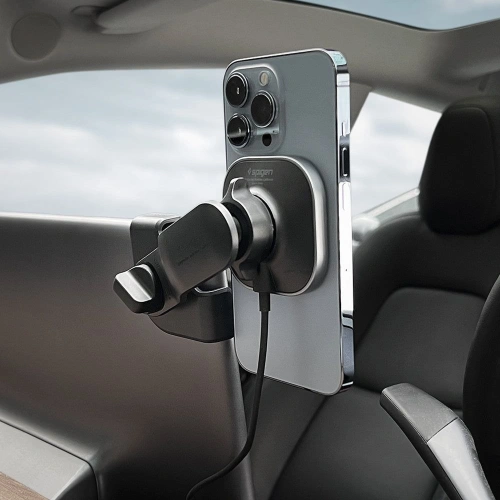 Kup Următorul suport auto cu încărcător wireless Spigen Tesla OneTap Pro Wireless Screen Car Mount (Mag Fit) Negru - SPN2843 - {ean13} - Sklep Home Screen