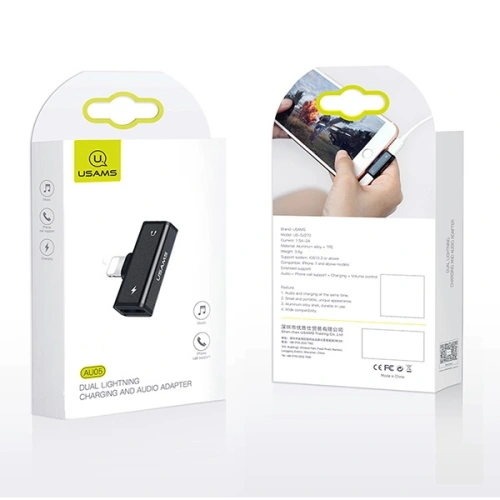 Kup Adapter USAMS US-SJ270 AU05 2w1 Lightning negru/black - USA939 - {ean13} - Sklep Home Screen