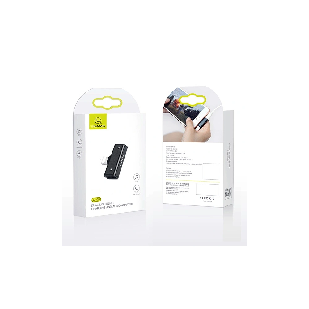 Adapter USAMS US-SJ270 AU05 2w1 Lightning czarny/black