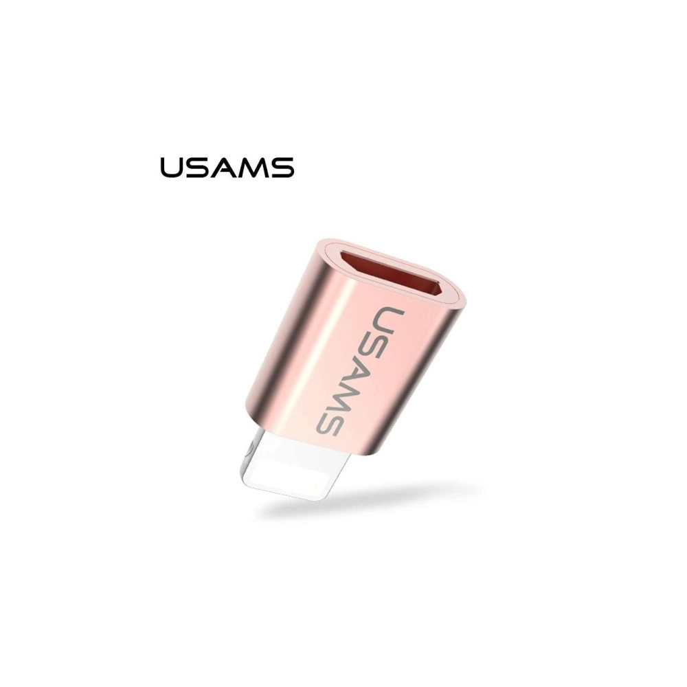 Adapter USAMS US-SJ014 microUSB/Lightning różowo-złoty/rose gold