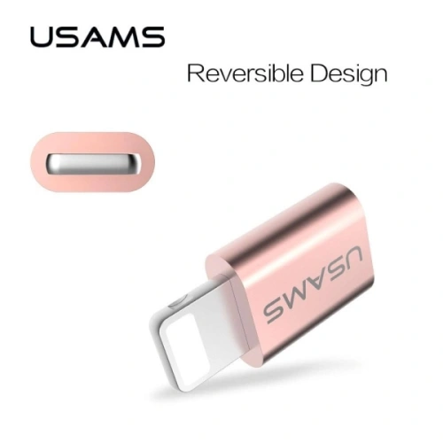 Kup USAMS US-SJ014 mikroUSB/Lightning adapter rózsaszín-arany/rose gold - USA940 - {ean13} - Sklep Home Screen