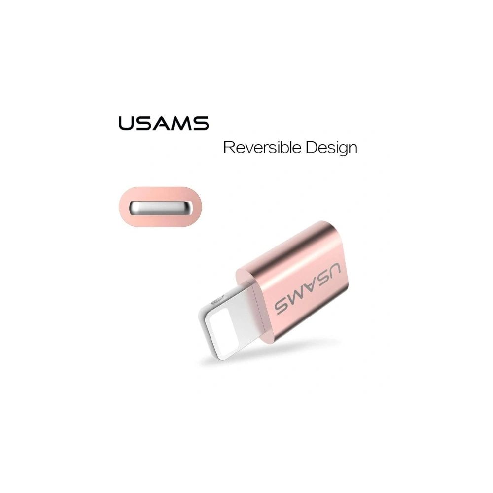 Adapter USAMS US-SJ014 microUSB/Lightning różowo-złoty/rose gold