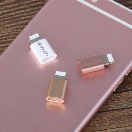 Buy USAMS US-SJ014 microUSB/Lightning Adapter rose gold - USA940 - {ean13} - Home Screen Store Europe