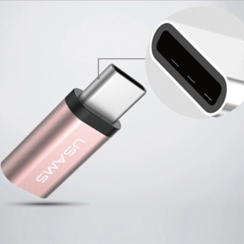 Kup USAMS US-SJ021 microUSB/USB-C Adapter gold/gold - USA941 - {ean13} - Sklep Home Screen