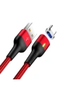 USAMS US-SJ327 U28 mágneses kábel USB-A/USB-C 2A/3A Gyors Töltés 1m piros/red