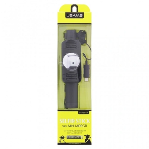 Kup USAMS Selfie Stick US-ZB014 Selfie Stick Mini Mirror Lightning schwarz/schwarz - USA944 - {ean13} - Sklep Home Screen