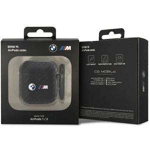 Kup Etui BMW BMA2WMPUCA2 Apple AirPods 2/1 negru/black Carbon Double Metal Logo - BMW417 - {ean13} - Sklep Home Screen