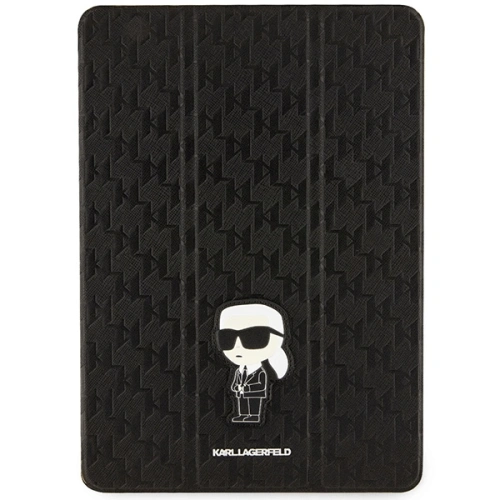 Kup Karl Lagerfeld Apple Tasche KLFC10SAKHPKK iPad 10.2 2019/2020/2021 (7., 8. und 9. Generation) schwarz/schwarz Saffiano Monogram Ikonik Magnet Allover - KLD1525 - {ean13} - Sklep Home Screen