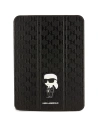 Karl Lagerfeld Apple Tasche KLFC11SAKHPKK iPad 10.9 2022 (10. Generation) schwarz/schwarz Saffiano Monogramm Ikonik Magnet Allover