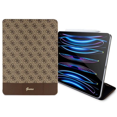 Kup Etui Guess GUFCP12PS4SGW Apple iPad Pro 12.9 2020/2021/2022 (4., 5. a 6. generace) hnědá/brown 4G Stripe Allover - GUE2439 - {ean13} - Sklep Home Screen