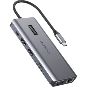 Kup Choetech 12in1 Adapter HUB-M26 USB-C auf USB-C+ USB-A+ HDMI+ VGA+ AUX+ SD+ TF (grau) - CHT41 - {ean13} - Sklep Home Screen