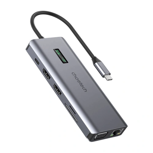 Kup Choetech 12in1 Adapter HUB-M26 USB-C auf USB-C+ USB-A+ HDMI+ VGA+ AUX+ SD+ TF (grau) - CHT41 - {ean13} - Sklep Home Screen