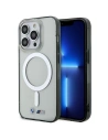 BMW Apple Tasche BMHMP14LHCRS iPhone 14 Pro transparentes Hartschalenetui Silber Ring MagSafe