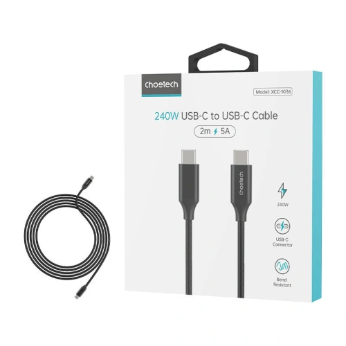 Kup Kabel Choetech XCC-1036 USB-C/USB-C 3.1 240W 2m (černý) - CHT54 - {ean13} - Sklep Home Screen