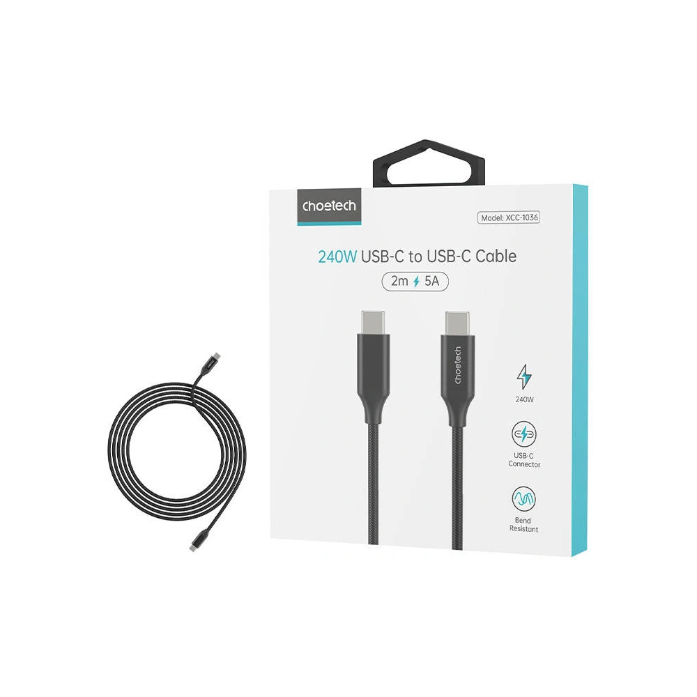Kabel Choetech XCC-1036 USB-C/USB-C 3.1 240W 2m (czarny)