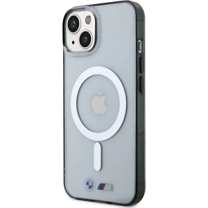 Etui BMW BMHMP14MHCRS Apple iPhone 14 Plus / 15 Plus transparent hardcase Silver Ring MagSafe