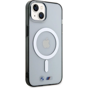 Etui BMW BMHMP14MHCRS Apple iPhone 14 Plus / 15 Plus transparent hardcase Silver Ring MagSafe