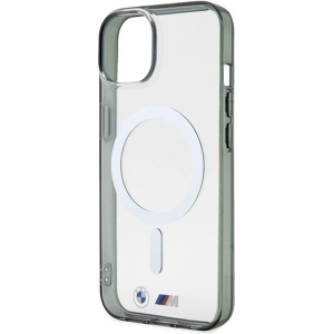 Etui BMW BMHMP14MHCRS Apple iPhone 14 Plus / 15 Plus transparent hardcase Silver Ring MagSafe