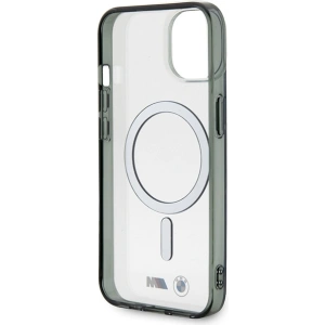 Etui BMW BMHMP14MHCRS Apple iPhone 14 Plus / 15 Plus transparent hardcase Silver Ring MagSafe