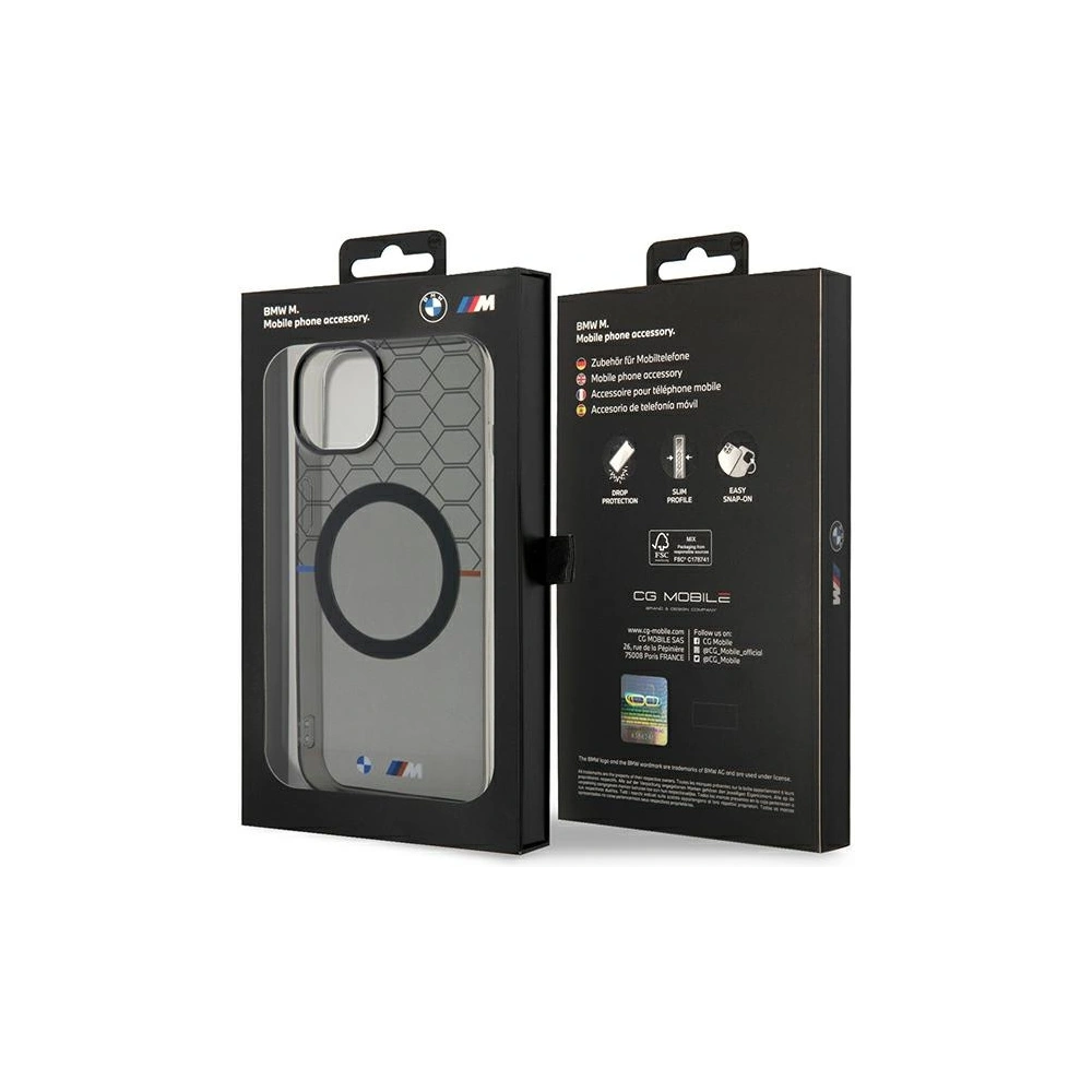 Etui BMW BMHMP14MHGPK Apple iPhone 14 Plus / 15 Plus szary/grey Pattern MagSafe