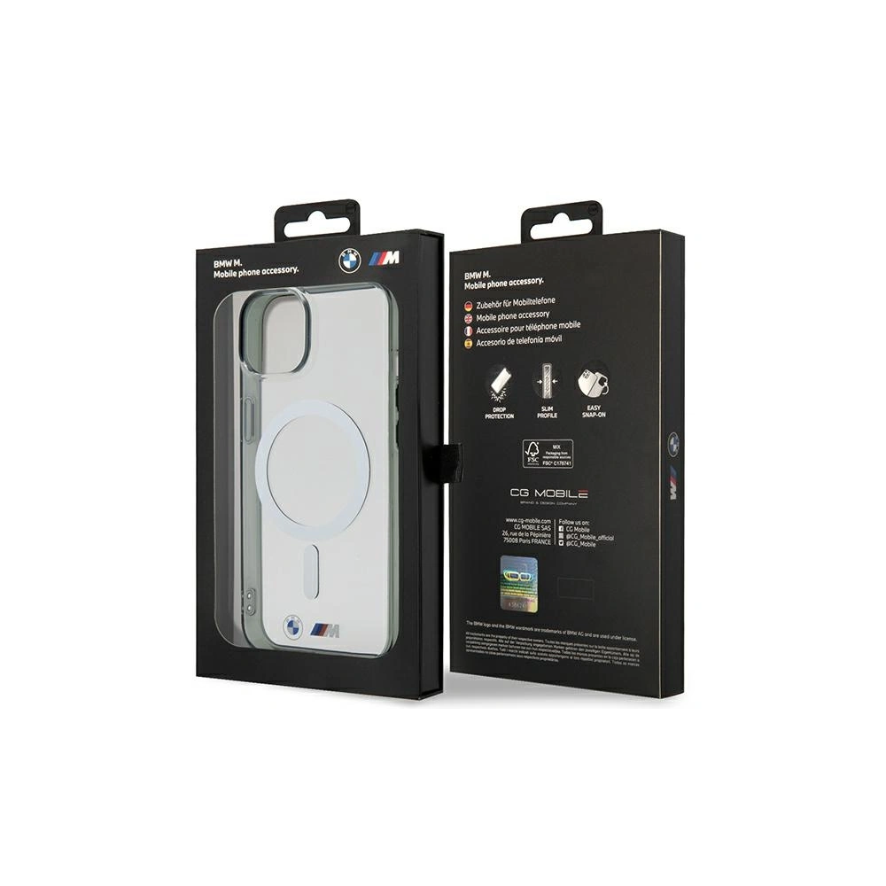 Etui BMW BMHMP14SHCRS Apple iPhone 14 transparent hardcase Silver Ring MagSafe