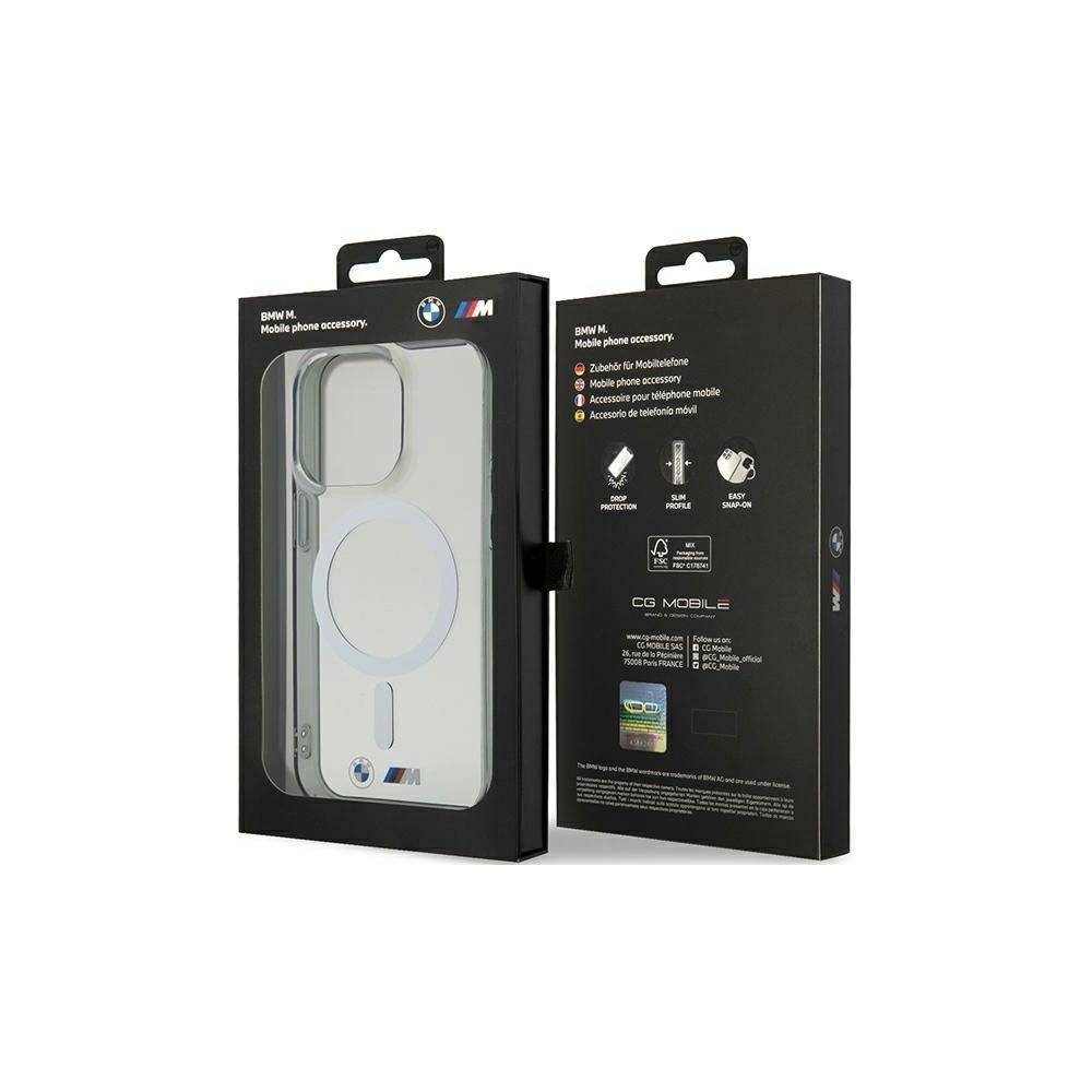 Etui BMW BMHMP14XHCRS Apple iPhone 14 Pro Max transparent hardcase Silver Ring MagSafe