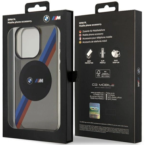 Kup BMW Apple Tasche BMHMP14XHDTK iPhone 14 Pro Max grau/grau Hartschale Tricolor Stripes MagSafe - BMW440 - {ean13} - Sklep Home Screen