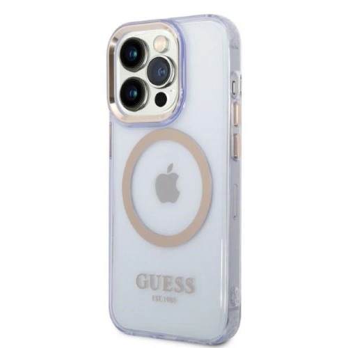 Kup Etui Guess GUHMP14LHTCMU Apple iPhone 14 Pro purpurowy/purple hard case Gold Outline Translucent MagSafe - GUE2448 - {ean13} - Sklep Home Screen