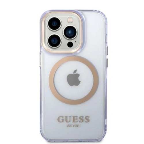 Kup Etui Guess GUHMP14LHTCMU Apple iPhone 14 Pro purpurowy/purple hard case Gold Outline Translucent MagSafe - GUE2448 - {ean13} - Sklep Home Screen