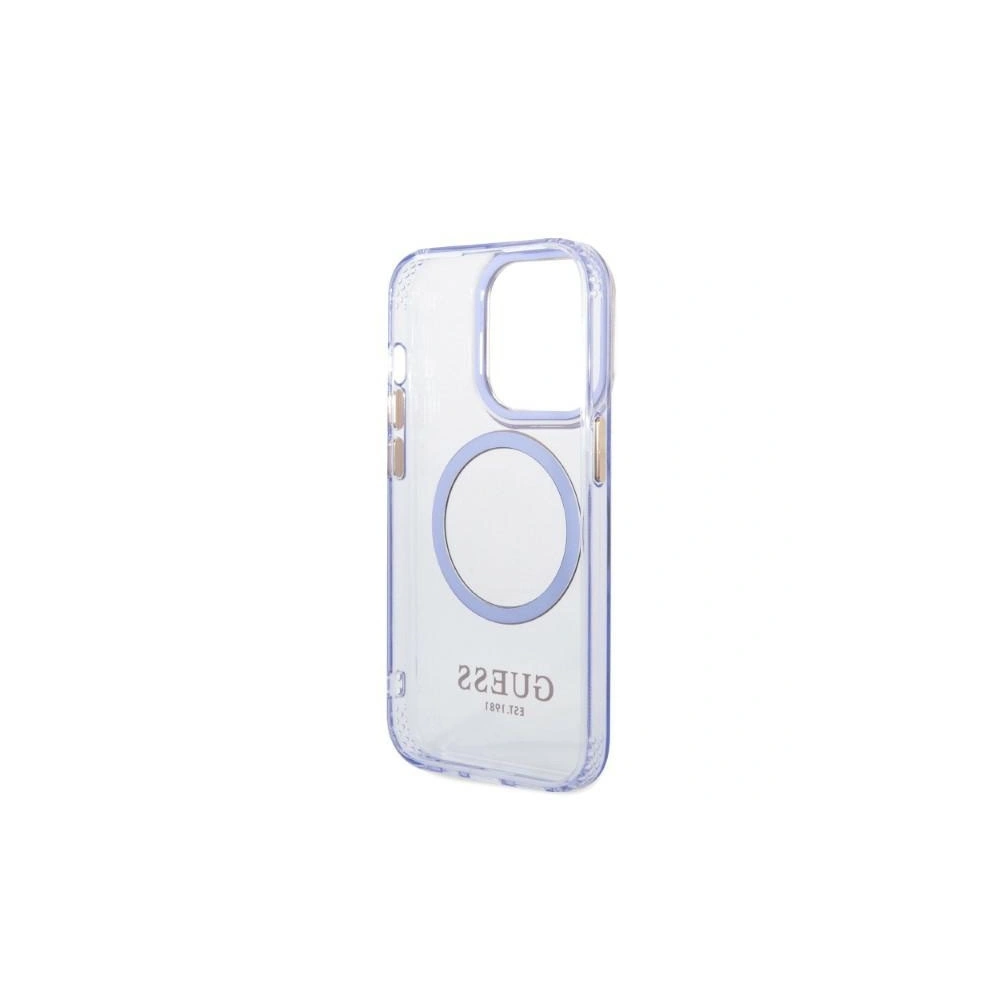 Etui Guess GUHMP14LHTCMU Apple iPhone 14 Pro purpurowy/purple hard case Gold Outline Translucent MagSafe