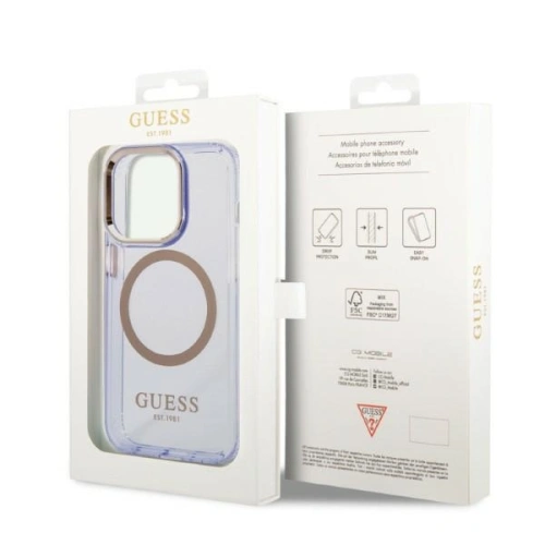 Kup Etui Guess GUHMP14LHTCMU Apple iPhone 14 Pro purpurowy/purple hard case Gold Outline Translucent MagSafe - GUE2448 - {ean13} - Sklep Home Screen