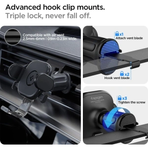Uchwyt samochodowy Spigen UTS12 Onetap Universal Vent Car Mount Black