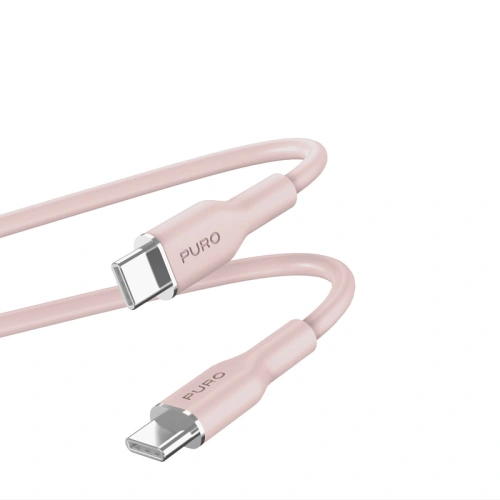 Kup 1.5m PURO ICON Soft-Kabel USB-C/USB-C (staubiges Rosa) - PUR670 - {ean13} - Sklep Home Screen
