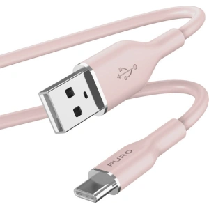 Kup Kábel PURO ICON Soft Cable USB-C/USB-A 1.5m (Poros rózsaszín) - PUR676 - {ean13} - Sklep Home Screen