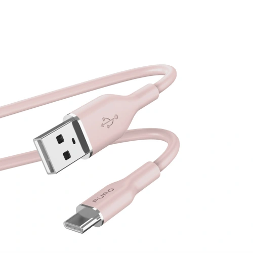 Kup Kabel PURO ICON Soft Cable USB-C/USB-A 1.5m (Prašná růžová) - PUR676 - {ean13} - Sklep Home Screen