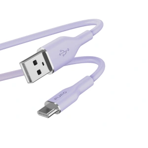Kup Kábel PURO ICON Soft Cable USB-C/USB-A 1.5m (Tech Lavender) - PUR679 - {ean13} - Sklep Home Screen