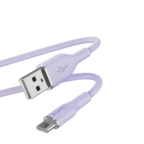 Kup Kabel PURO ICON Soft Cable USB-C/USB-A 1.5m (Tech Levandule) - PUR679 - {ean13} - Sklep Home Screen