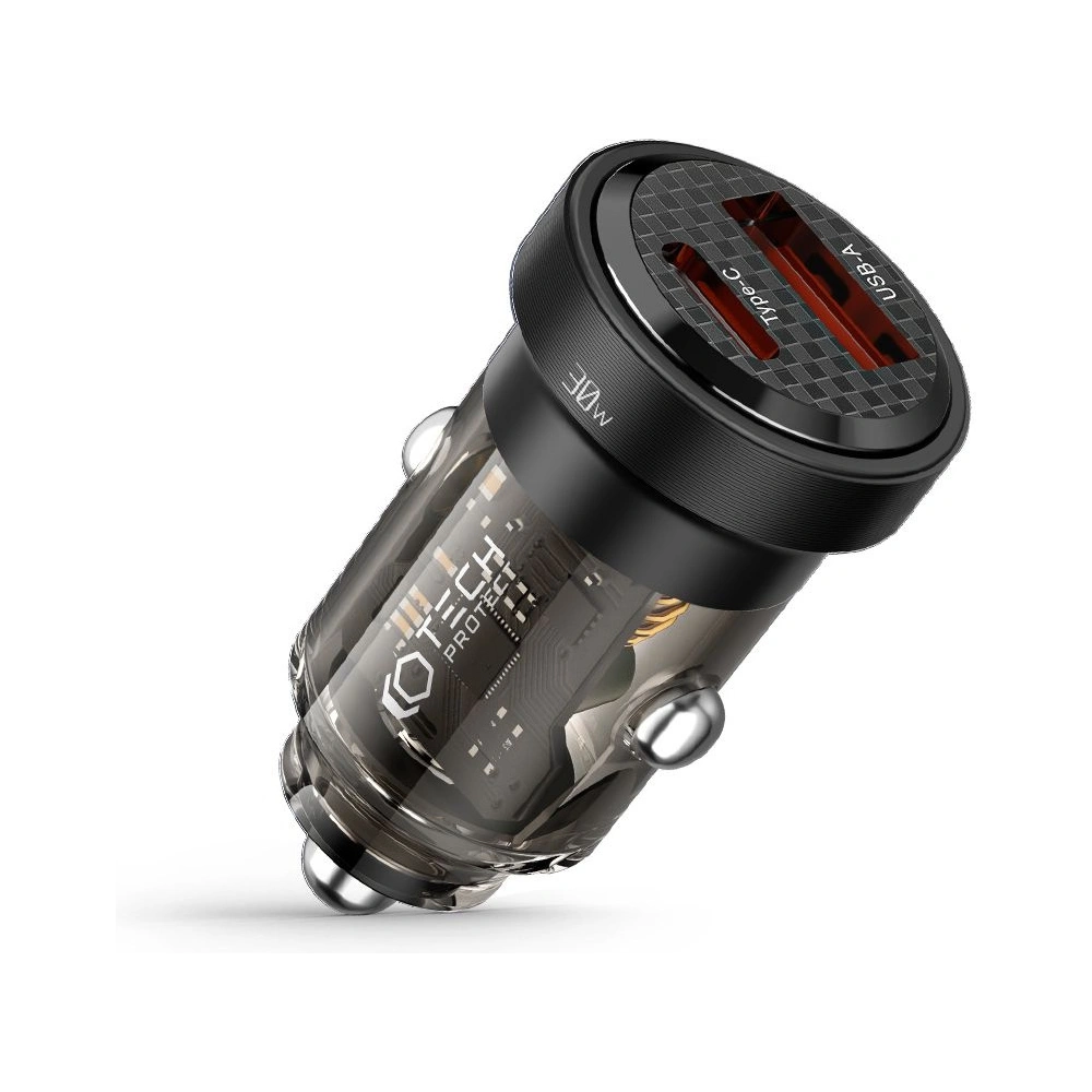 Ładowarka samochodowa Tech-Protect CC30W 2-port Car Charger PD 30W QC 3.0 Black